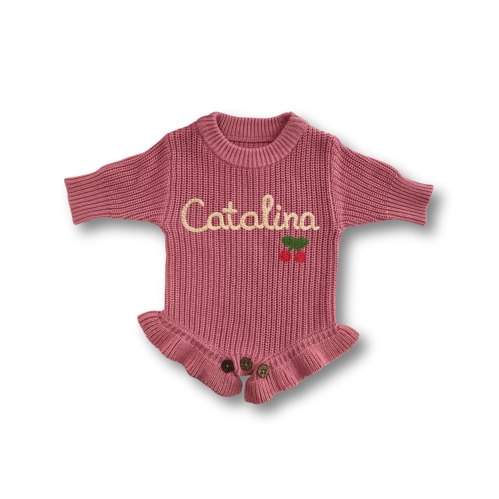 Personalisierter Body mit Rüschen aus 100% Baumwolle