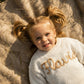 Handgestrickter personalisierter Strickpullover aus 100% Baumwolle