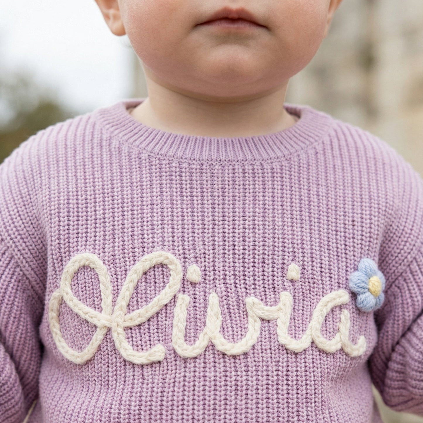 Handgestrickter personalisierter Strickpullover aus 100% Baumwolle