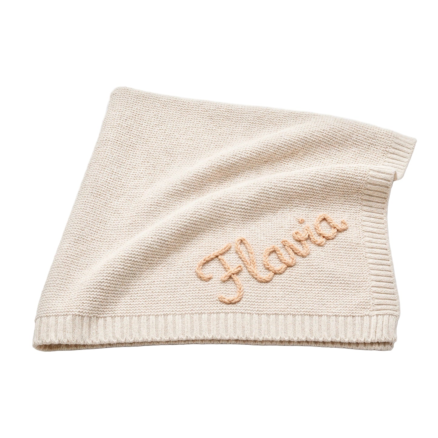 Personalisierte Decke aus 100% Baumwolle – Handgestrickt