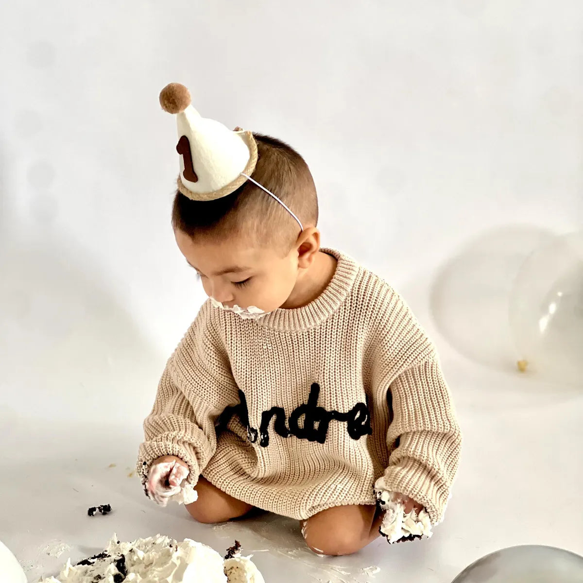 Personalisierter Pullover aus 100% Baumwolle – Handgestrickt