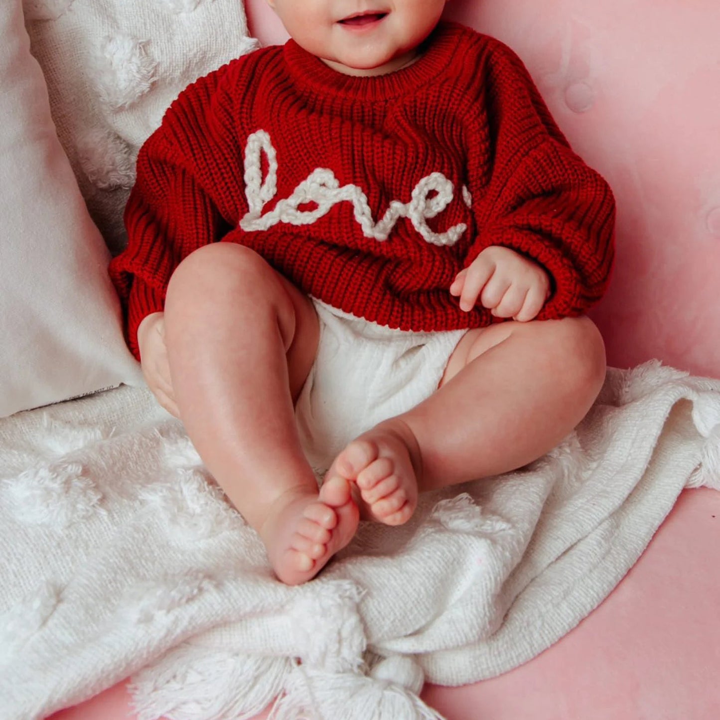 Personalisierter Pullover aus 100% Baumwolle – Handgestrickt